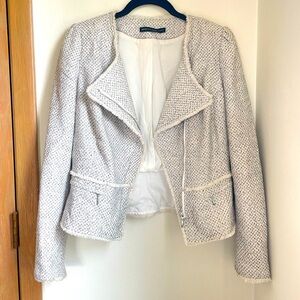 White House Black Market Tweed Asymmetrical Jacket
